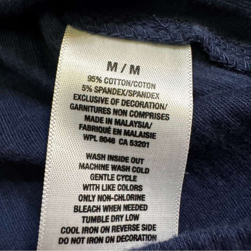 Aeropostale Shirt Tee  Navy Blue Long Sleeve Henley Size Medium Button Front NEW - Picture 6 of 12